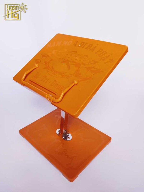 Kệ đọc kinh gấp gọn bằng nhựa chân inox 25x30x42cm - màu cam
