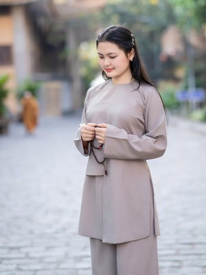 Áo vạt hò ni kate - màu đất