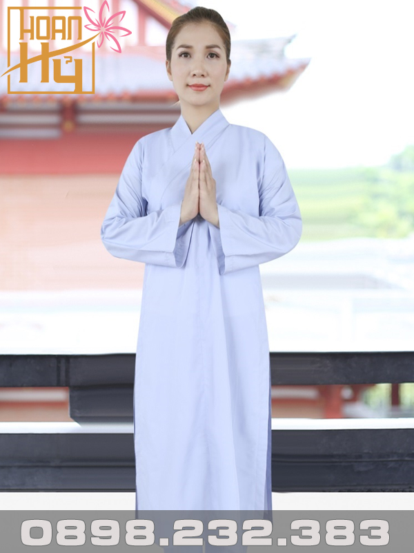 Áo tràng lam cho Phật tử nữ vải kate cao cấp