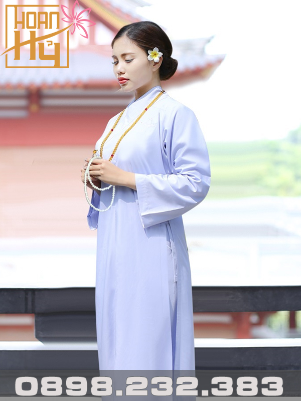 Áo tràng lam cho Phật tử nữ vải kate cao cấp