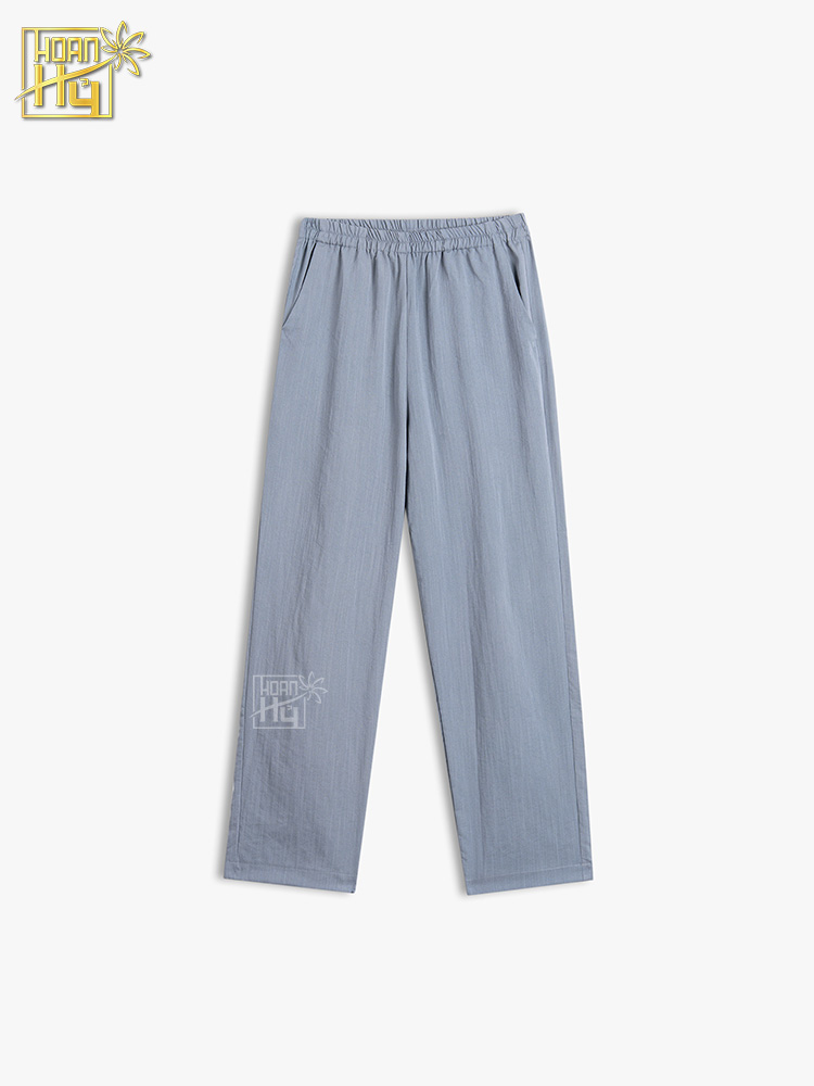 Bộ đồ lam nam đi chùa cổ trụ vạt xéo nút thắt - màu lam