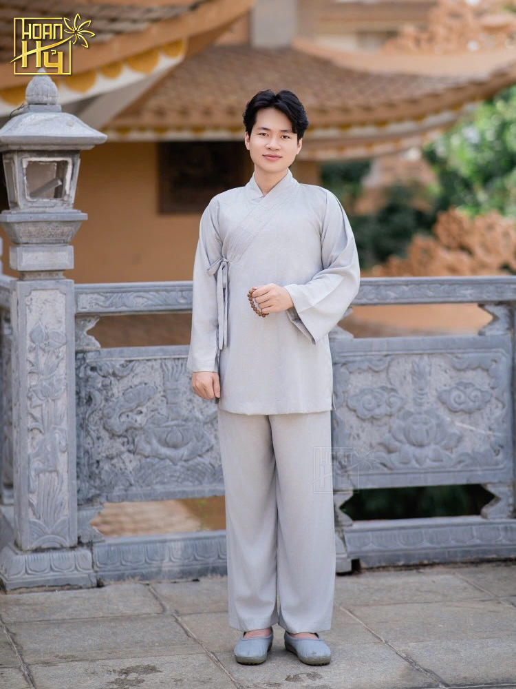 Bộ đồ lam nam tràng kiểu linen Ấn - màu lam