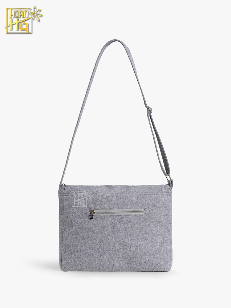 Túi đi chùa cao cấp "Thở và Cười" - vải linen bố - màu lam