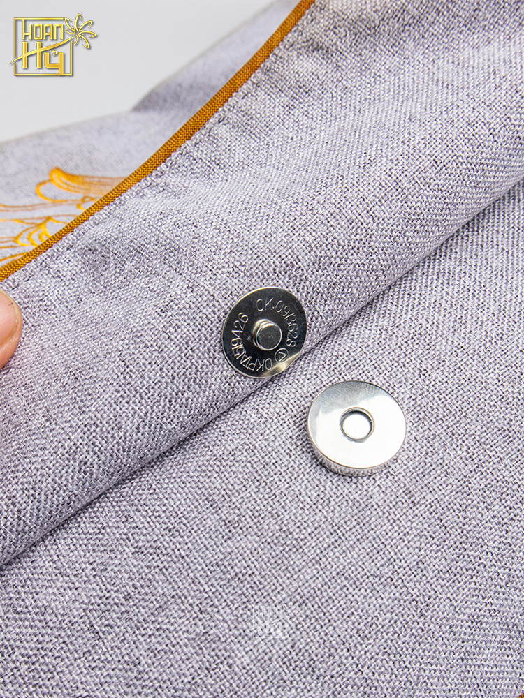 Túi đi chùa "Sống Để Yêu Thương" - vải linen bố - màu xám