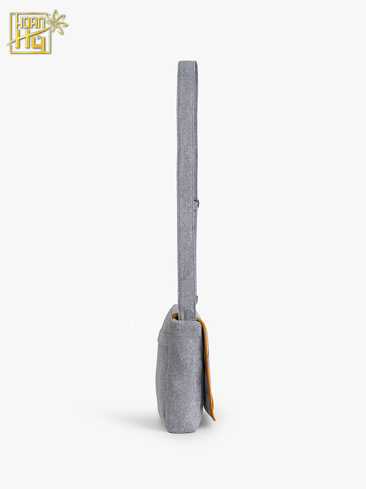 Túi đi chùa linen bố thêu Buông Xả - màu lam